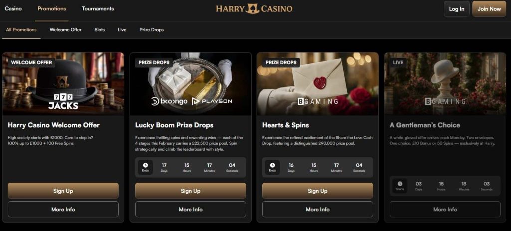 harry casino bonuses